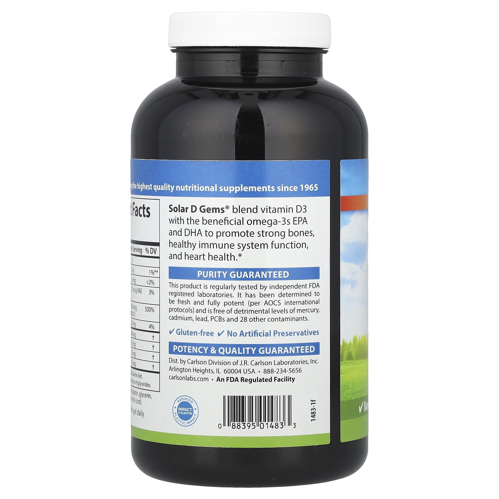 Carlson Solar D Gems - Lemon 4,000 Iu (100 mcg) 360 Sgels