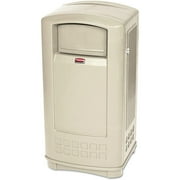 Plaza Jr. 35 Gallon Rectangular Plastic Waste Container - Beige