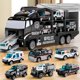 thumbnail image 1 of NIPLOOOW Juguetes para Niños Pequeños de 3 a 8 Años, Set de Camiones de Policía con Tapete de Juego y Auto de Metal Fundido, Camión Transportador para Niños, Regalos de Cumpleaños, 1 of 6