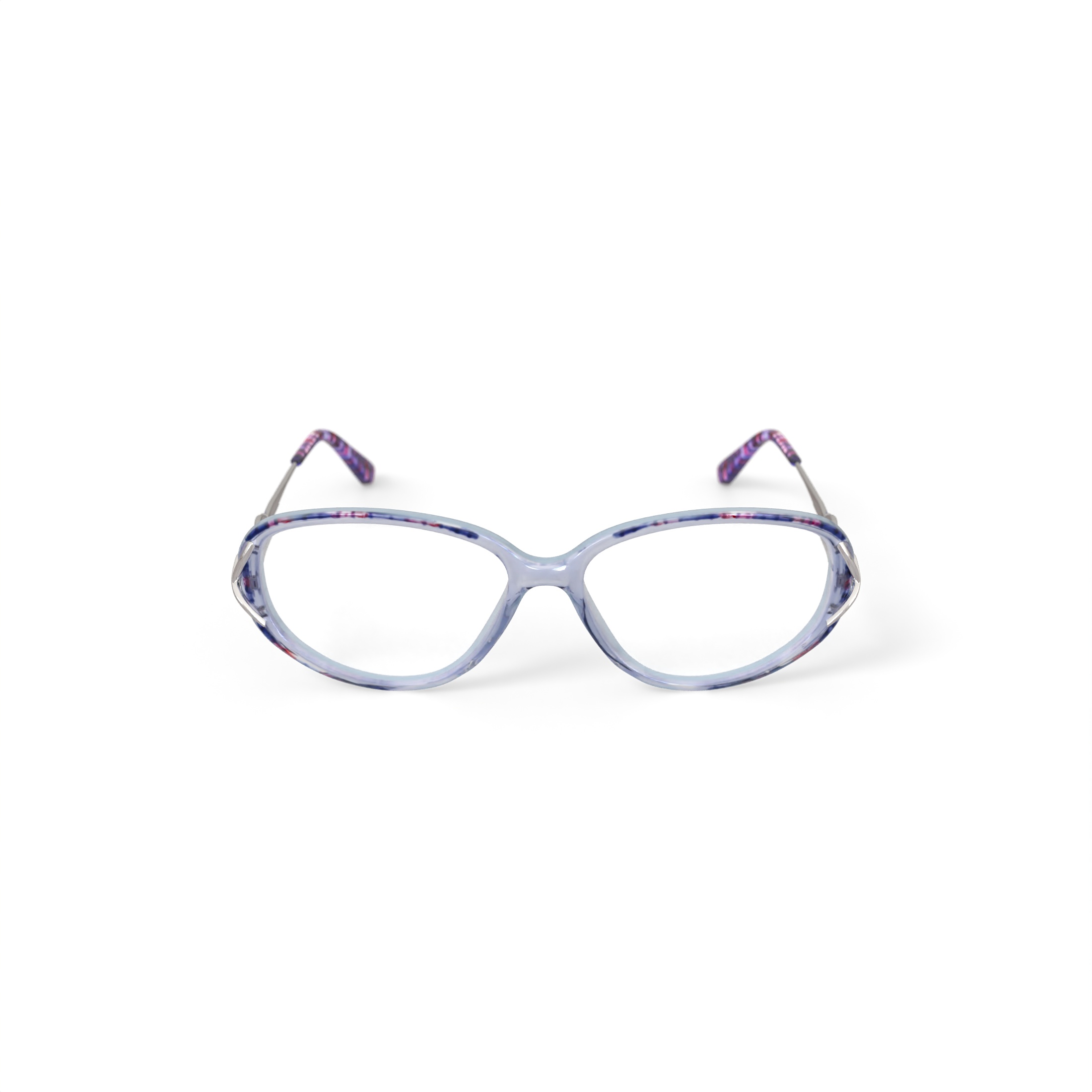Sophia Loren Women's SL749 Azure Oval Prescription Eyeglasses with Case, Crystal