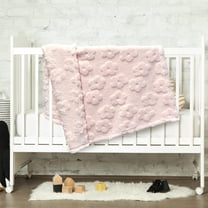 Baby Blanket Embossed Plush, Receiving Blanket, 30"x40", Pink, Outtek