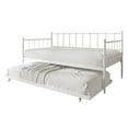 thumbnail image 3 of Castle Place Sleek Twin Size Metal Daybed with Trundle, White, 3 of 7
