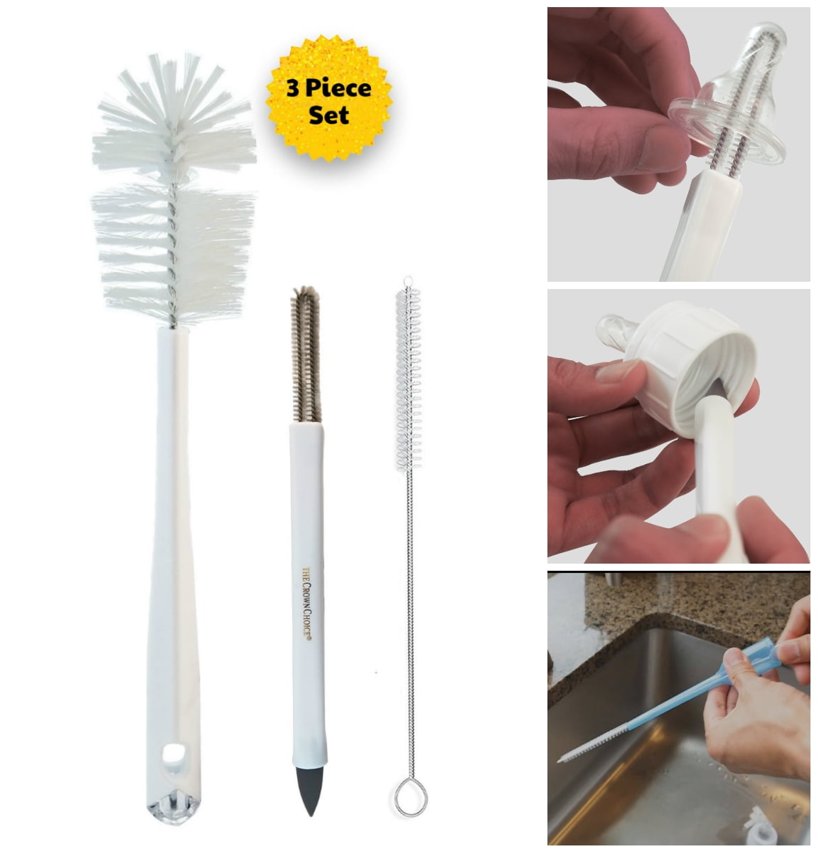 4pcs Nylon Kitchen Kettle Baby Bottle Brush Set Lab tube Brushs Cleaning CupS1 