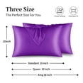 thumbnail image 4 of Funda de almohada de seda satinada Astarin para cabello, tamaño estándar, color morado, paquete de 2 fundas de almohada de satén con cierre de sobre, 50 x 66 cm, 4 of 7