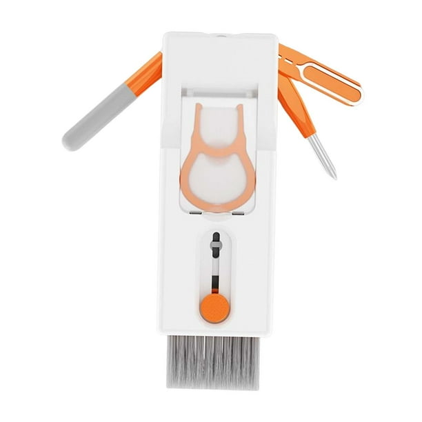 cepillo de limpieza de teclado,Kit de limpieza de teclado de teléfono 11 en 1 plegable,Juego de cepillos de limpieza de teclado multifuncional,Herramientas de limpieza de auriculares de
