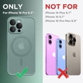 thumbnail image 2 of Magnetic Compatible with iPhone 16 Pro Case, Upgraded [Full Camera Protection] [Compatible with MagSafe] Protective Translucent Matte Women Girl Phone Case Cover, Midnight Green, 2 of 14