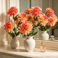 thumbnail image 5 of 3 - Head Artificial Dahlia Silk Flowers, Living Room Decor, Dining Table Centerpiece, Wedding and Event Decor, Easy Care, Modern Indoor Accent,Orange, 5 of 6