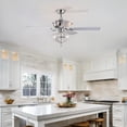 thumbnail image 3 of Furvclv 52 Inch Crystal Ceiling Fan With Light, Reversible 3 Speeds, 5 Blades, Quiet Motor, Ceiling Fan Lamp For Kitchen Island, Lobby, Laundry Room, Stairwell, Foyer, Porch, 3 of 9