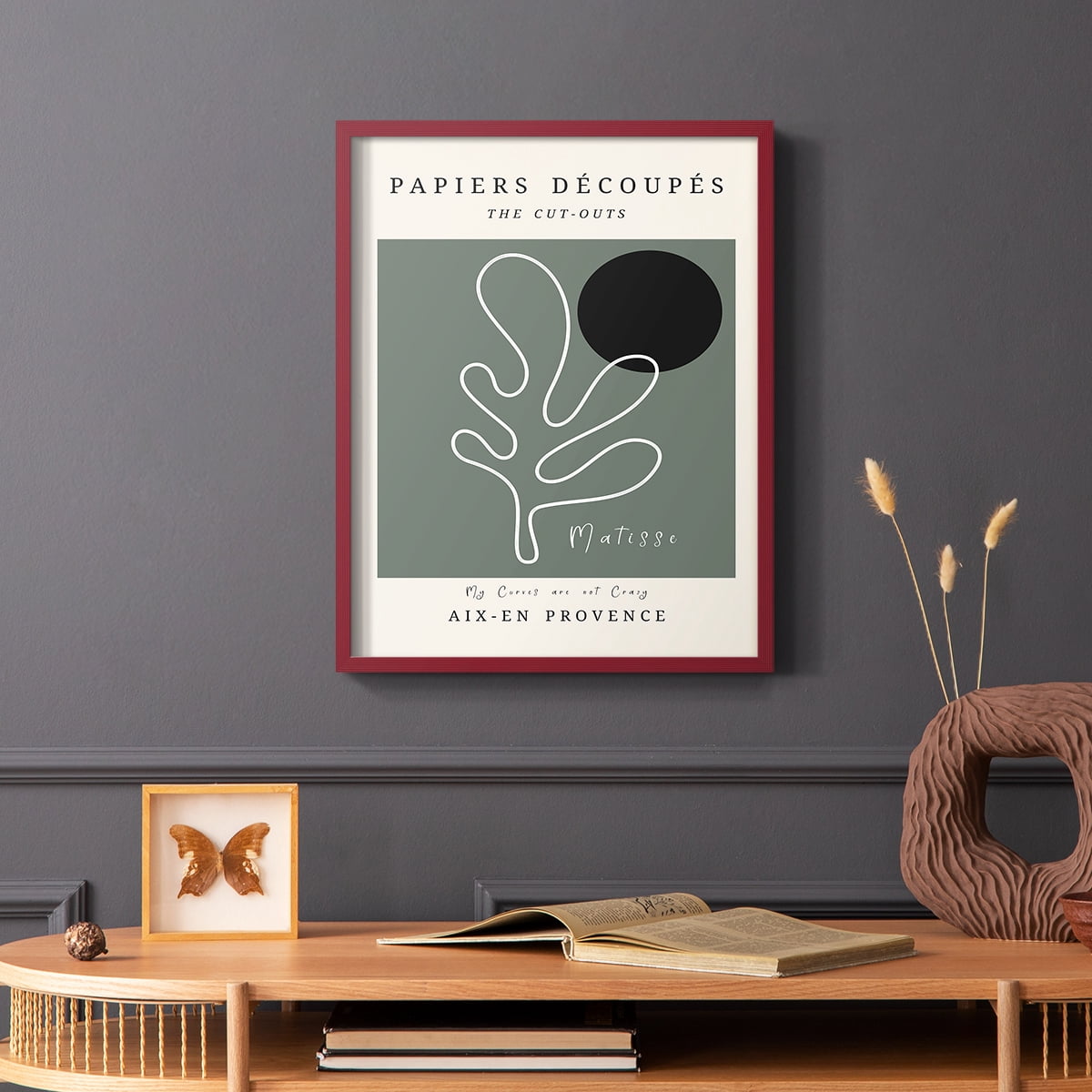 Matisse CCCLXXI in Red Solid Wood 16 x 20 Framed Print