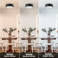 thumbnail image 2 of C Cattleya 13in Black and White Finish LED Drum Flush Mount Ceiling Light(3000K/4000K/5000K), 2 of 6