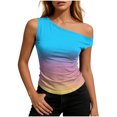 thumbnail image 2 of Aimik Fashion Women's Sleeveless One Shoulder Fitted Gradient Top Spring and Summer Casual Comfortable Vest Top, 2 of 6