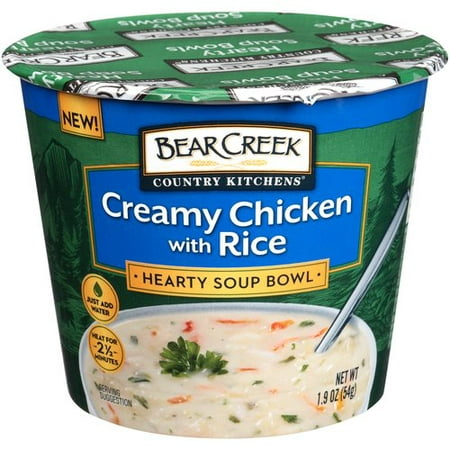 (6 Pack) Bear Creek Country Kitchens Creamy Chicken with Rice Hearty Soup Bowl, 1.9