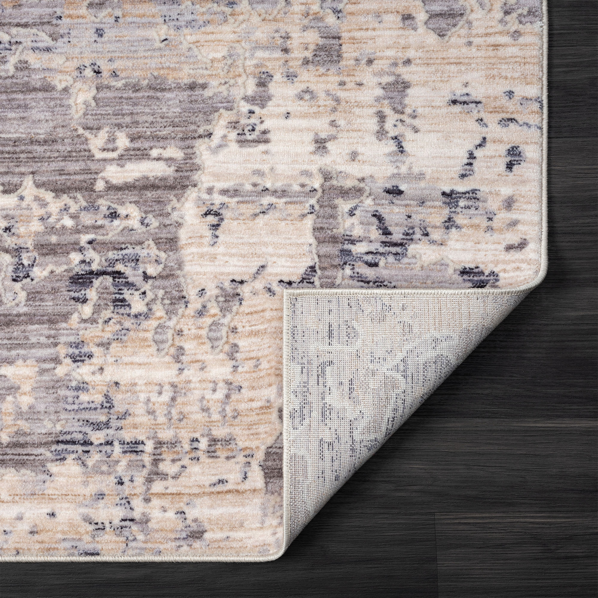 LR Home Mia 7'9" X 9'9" Gray/Blue Abstract Premium Ultra-Soft Indoor Area Rug