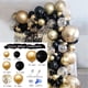 thumbnail image 1 of Kit de guirnalda de globos dorados y negros, confeti dorado, globo de látex de 30, 40, 50, decoración de fiesta de feliz cumpleaños y Baby Shower, 123 unidades, 1 of 4