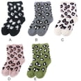 thumbnail image 4 of HUUXIW 3PCS Women Men Autumn Winter Cute Spot Print Coral Fleece Socks Warm Middle Tube Sleeping Stocking, 4 of 8