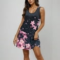 thumbnail image 2 of Vestido Corto de Verano Casual de Moda Impreso Cuello Redondo Bolsillo sin Mangas de las Mujeres, Vestido Casual para Diario, 2 of 9