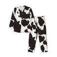 thumbnail image 1 of Fotbe Cow Skin 2 Pijama de Hombre con Estampado de Manga Larga, Conjunto de 2 Piezas, Ropa de Dormir Suave y Cómoda con Bolsillos-X-Large, 1 of 7