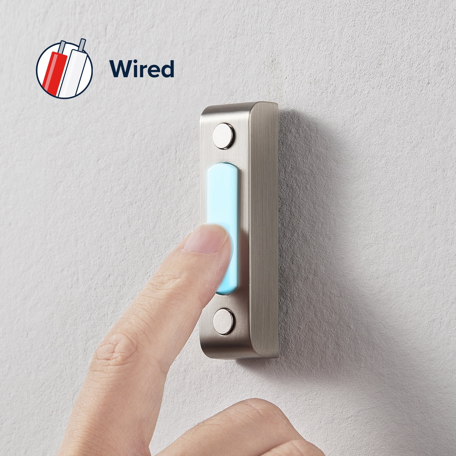 Heath Zenith Heath Zenith Satin Nickel Metal Wired Lighted Push Doorbell Button