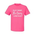 thumbnail image 2 of Wild Bobby Plot Twist He Lives Luke 24:23 Inspirational/Christian Men Graphic Tee, Neon Pink, 5X-Large, 2 of 5