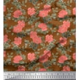 thumbnail image 1 of Soimoi Cotton Poplin Fabric Leaves & Peony Floral Decor Fabric Printed Yard 42 Inch Wide, 1 of 3