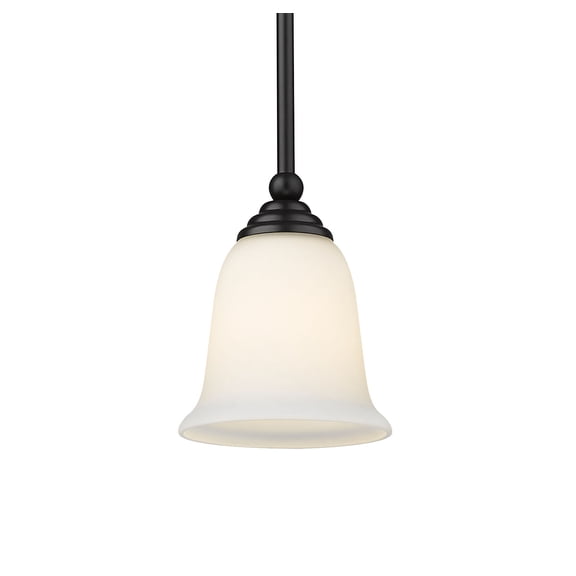 Z-Lite 703MP-MB- 1 Light Mini Pendant Matte Black Steel Glass