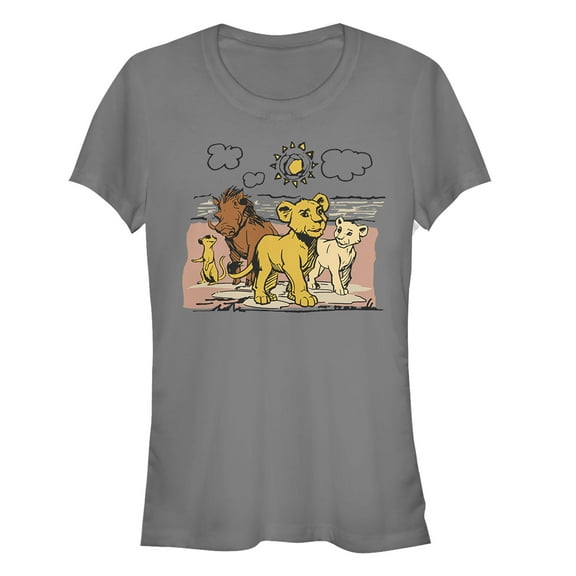 Junior's Lion King Best Friends Cartoon  Graphic Tee Charcoal Medium