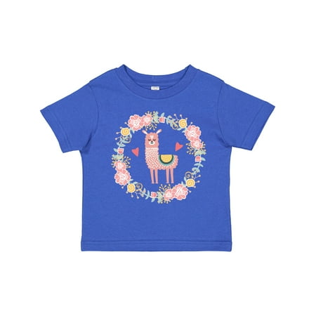 

Inktastic Llama Rose Flower Wreath Gift Toddler Toddler Girl T-Shirt