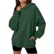thumbnail image 3 of Sudaderas con Capucha de Gran Tamaño para Mujer, Sudaderas Cómodas, Conjuntos de Moda de Otoño, Blusas Casuales, Ropa de . Verde Oscuro M, 3 of 6