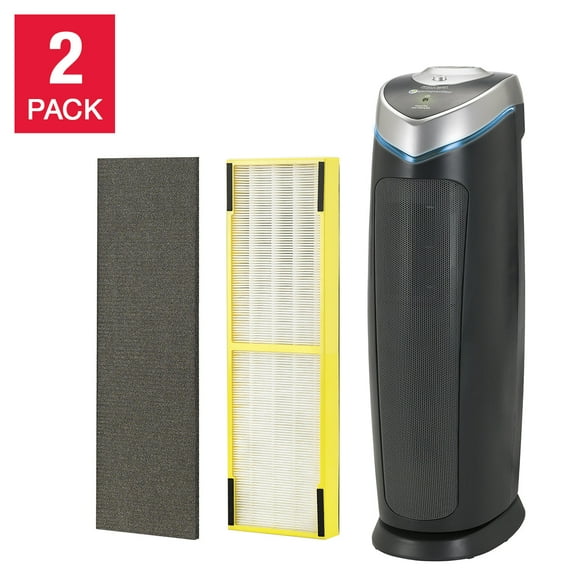 GermGuardian 55.8 cm (22 in.) 4-in-1 UV-C Tower Air Purifier 2-pack with BONUS Filters