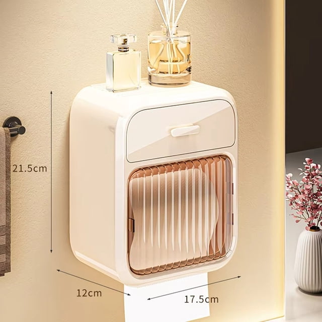 Toilet Paper Box Toilet Paper Roll Storage Rack Bathroom Roller Tissue Holder Wall Mounted Tissue Boxes Bathroom White