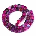 thumbnail image 2 of 5Strand Natural Dragon Veins Agate Beads Strands Dyed & Heated Cube Fuchsia 7~8x7~8x7~8mm Hole: 0.8mm about 50~51pcs/strand 14.37 inch(36.5cm), 2 of 2