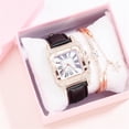 thumbnail image 3 of On Sale! Mothers Day Gift for Grilfriend ,Womens Watches Ladies Strap, Square Dial, Diamond And Star Bracelet Quartz Watch Set,Black Buy 2 Save 10%, 3 of 3