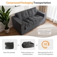 thumbnail image 5 of BYBYME Bean Bag Chair Sofa for Adults,Giant Large Loveseat Boneless Couch with Tufted Cushion & Backrest,Comfy Chair Lazy Sofa for Bedroom Living Room,Dark Grey, 5 of 8