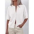 thumbnail image 4 of PRETTYGARDEN Women Spring Short Sleeve Cardigan Sweaters Button Down Knit Shirt Blouse Dressy Casual Tops Summer Outfits, 4 of 8