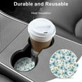 thumbnail image 5 of Car Coasters 2 Pack Stone Cup Holder Beautiful Blue Flowers Absorbent Drink Car Coaster Ceramic Set Small 2.56 inch Cup Coasters, 5 of 6