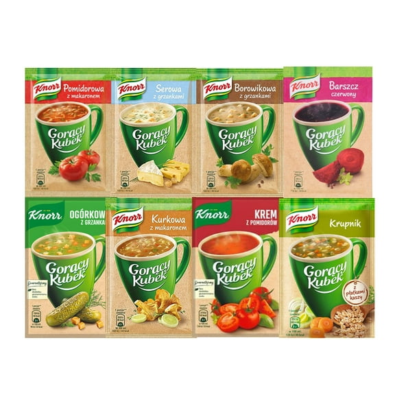KNORR Chili GORACY KUBEK INSTANT SOUP SMR- BUNDLE OF 8 SOUP (randomly selected)