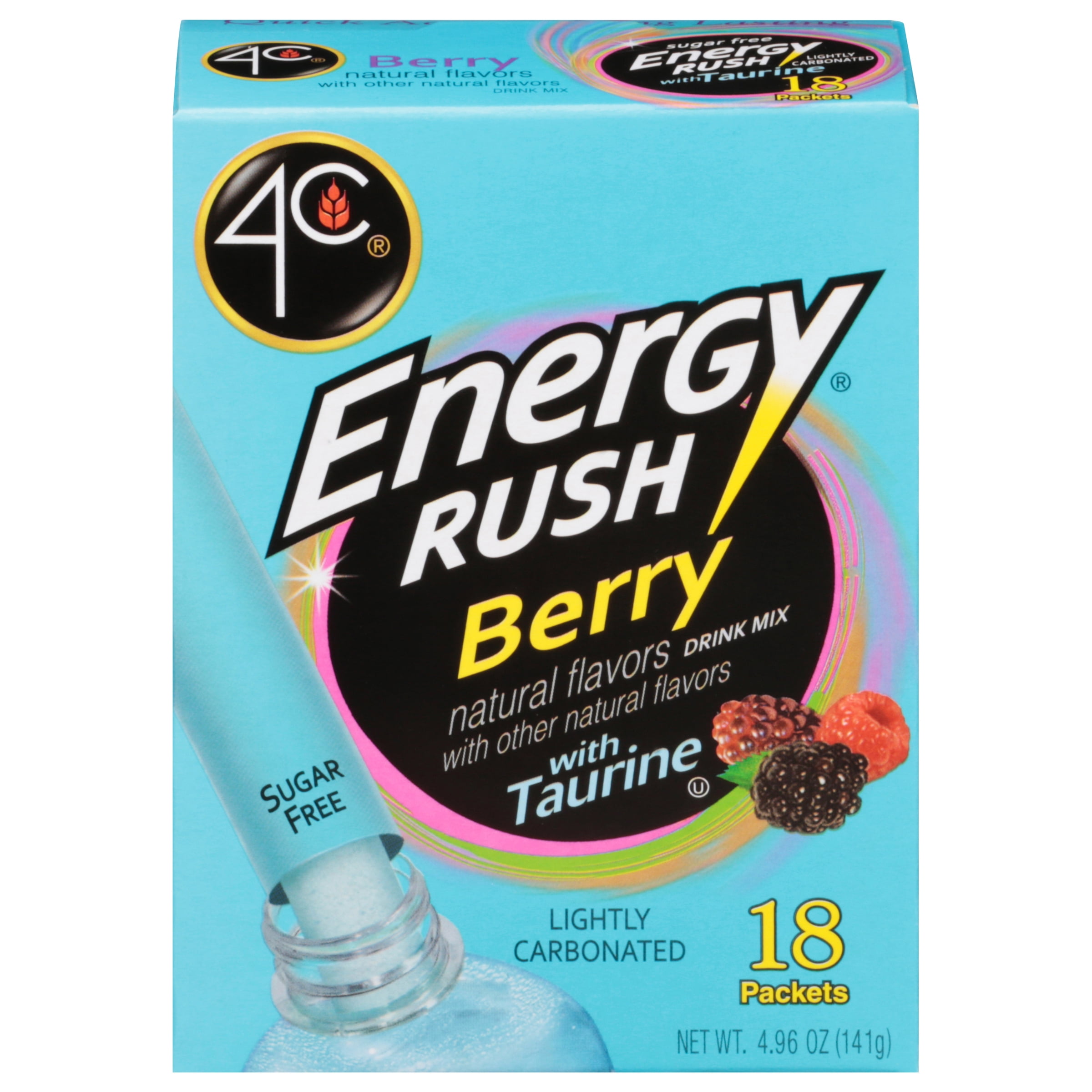4C Energy Rush Berry Drink Mix, 4.96 Oz., 18 Packet