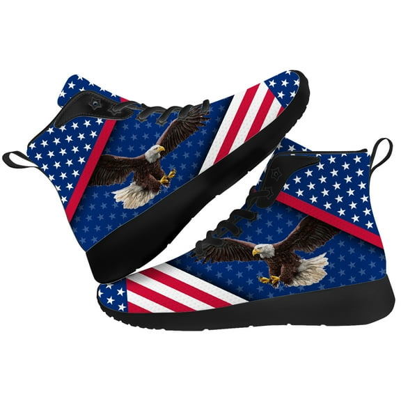 Aidianart Womens American Flag High Top Shoes High Top Sneakers Size 12