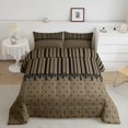 thumbnail image 2 of Castle Fairy Retro Striped Panel Full Size Comforter Sets 3-Piece,Minimalist Tiny Heart Bedding Comforter Set,Black Taupe,Reversible,1 Comforter and 2 Pillowcases, 2 of 6