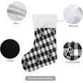 thumbnail image 3 of 2 Pack Black and White Buffalo Plaid Paw Christmas Stockings 17.7 Inch Gift Holders for Party Holiday Decorations Ornaments（72） Decor Gifts, 3 of 7