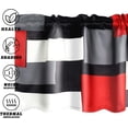 thumbnail image 4 of Black,White,Red and Grey Geometric Valances for Windows, Window Treatment Valances Half Window Curtain Valance for Kitchen Living Room Bedroom Decor (Geometric, 52"X18"), 4 of 6
