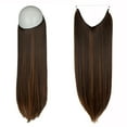 thumbnail image 2 of SHCKE Invisible Wire Hair Extensions 22 Inch Straight Hair Extensions Secure Fish Line Extensions Synthetic Hairpiece with Removable Secure Clips Dark Brown Mix Light Auburn, 2 of 6