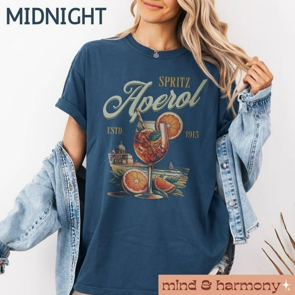 Retro Aperol Cocktail Italian Spritz T-shirt, Cocktail Italian T-shirt, Italy T-shirt Gift For Her.