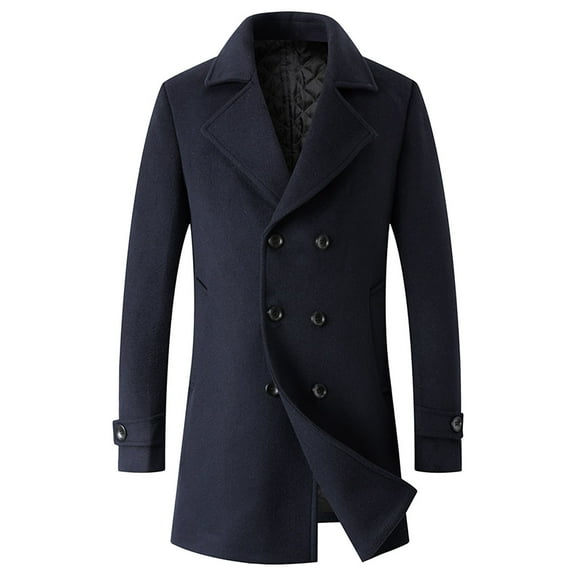 Men's Fashion Double Textured Sweater Coat Mid Length Casual Outerwear Warm Comfortable Stylish Winter Jacket