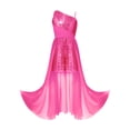 thumbnail image 4 of Hansber Sequin Romper Dress One Shoulder Sleeveless Flower Girls Wedding Party Pageant Gowns Hot Pink 16, 4 of 7