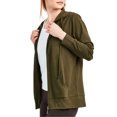 thumbnail image 2 of Women’s Full Zip Up Hoodie with Packets Lightweight Cotton Blend Drawstring Regular & Plus Size Casual Zipper Hooded Sweatshirt Womenswear Activewear, 2 of 3