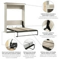 thumbnail image 4 of Bestar Lit Escamotable Polyvalent 64"W en Bois Manufacturé Chêne Blanc Lin, 4 of 10