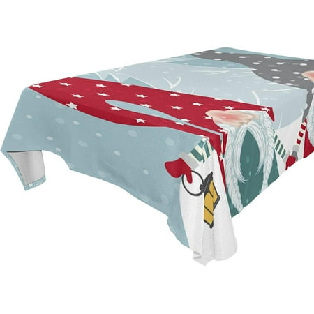 

Hyjoy 60x120 in Santa Claus Tablecloth Waterproof Washable Polyester Square Table Cover Durable Tablecloth for Kitchen Dining Table Party Decor