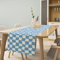 thumbnail image 2 of 70s Hippie Table Runner Groovy Blue Twisted Checkered Funky Modern Geometric Boho Dinner Runner for Living Room Kitchen Party Holiday Dinner Home Decor 13x108in, 2 of 6