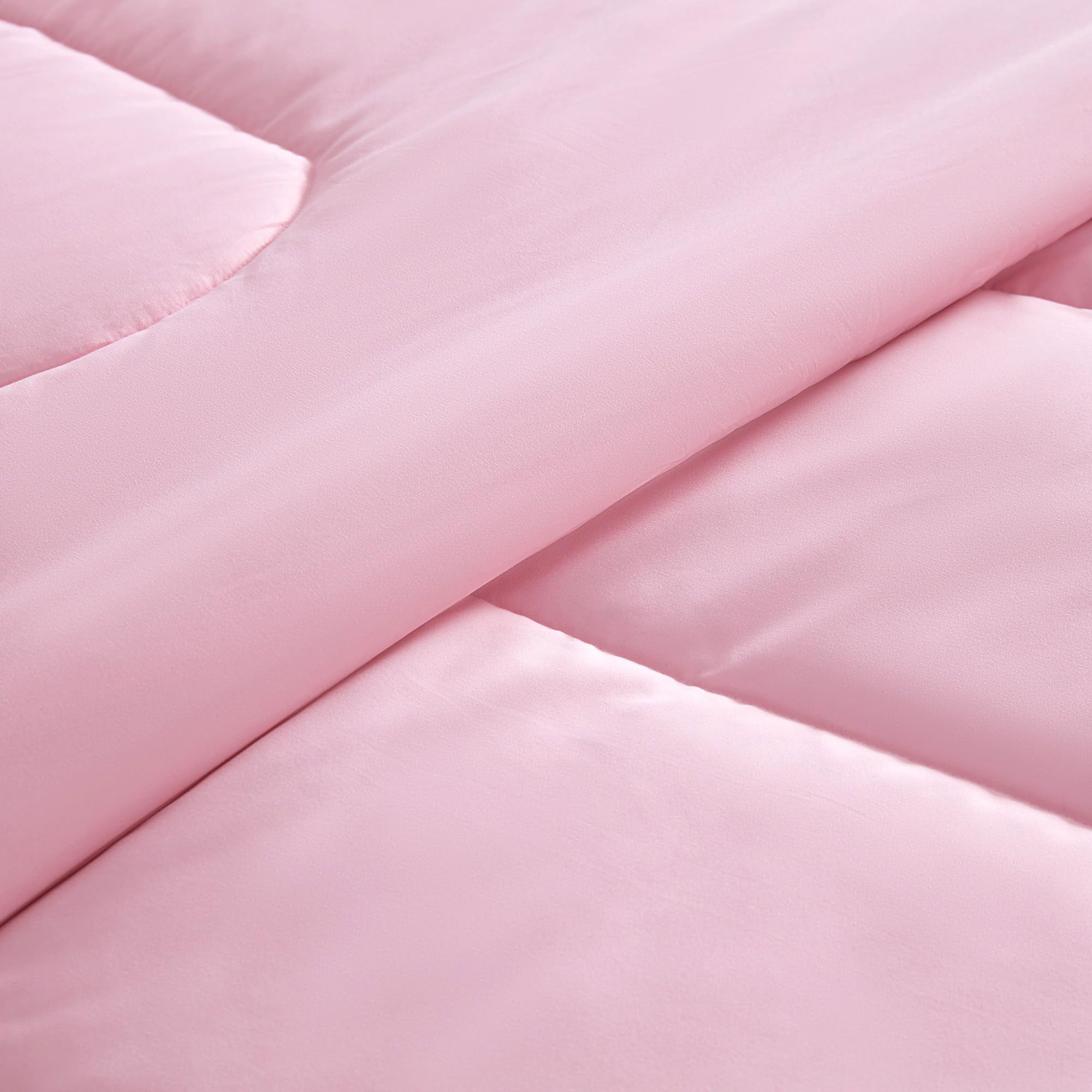 Sleep Zone Kids Bedding Comforter Set Full/Queen Size - Super Soft & Cute Printed 3-Piece Comforter Set All Seasons for Boys, Girls, Fade Resistant, Machine Washable, Ballet Pink
